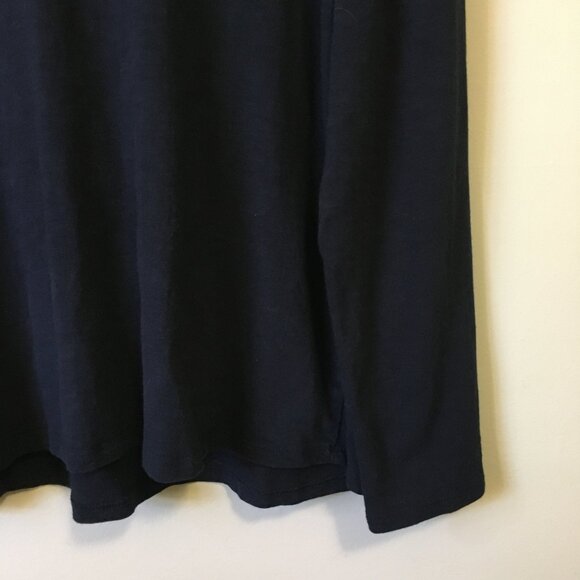 Cotton Modal Hilary Radley Soft Navy Blue With Floral Embroidered Collar - Picture 4 of 16